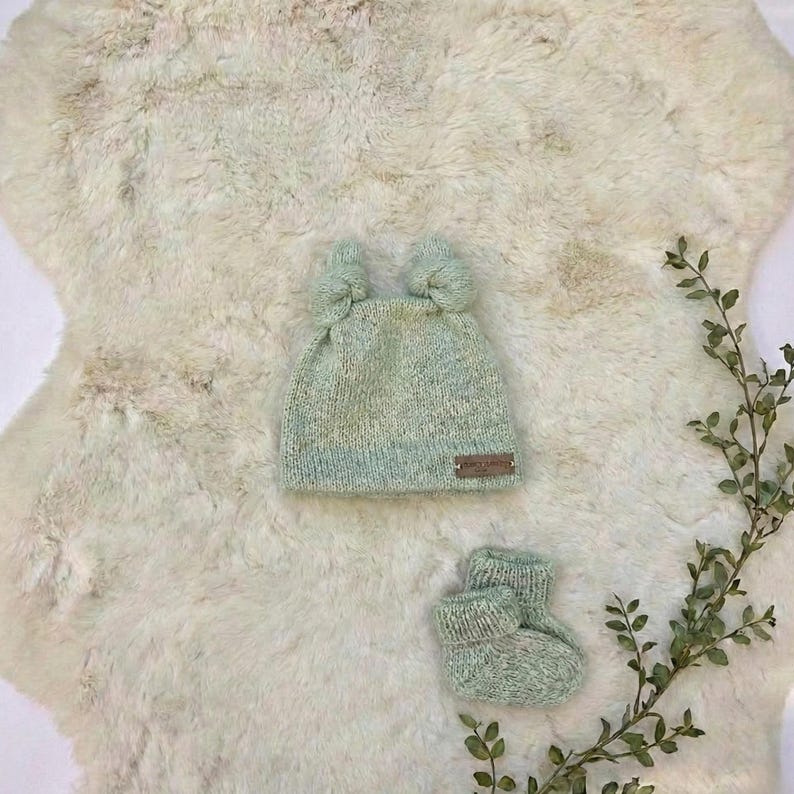 Handmade Knitting Baby Set – Cardigan Romper Hat & Booties | Newborn Baby Shower Gift Outfit