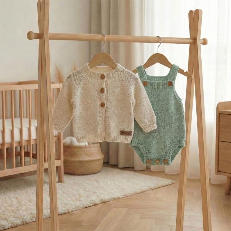 Handmade Knitting Baby Set – Cardigan Romper Hat & Booties | Newborn Baby Shower Gift Outfit