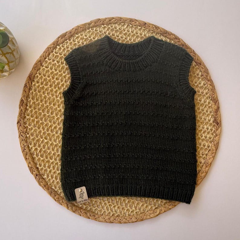 Handmade Green Merino Baby Vest – Winter Knitted Outfit for Baby Boy | BebekCozy Baby Knitwear